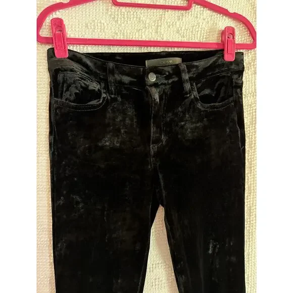 JOE'S Black Velvet Leggings Size 28 Small Mid Rise - Picture 6 of 8